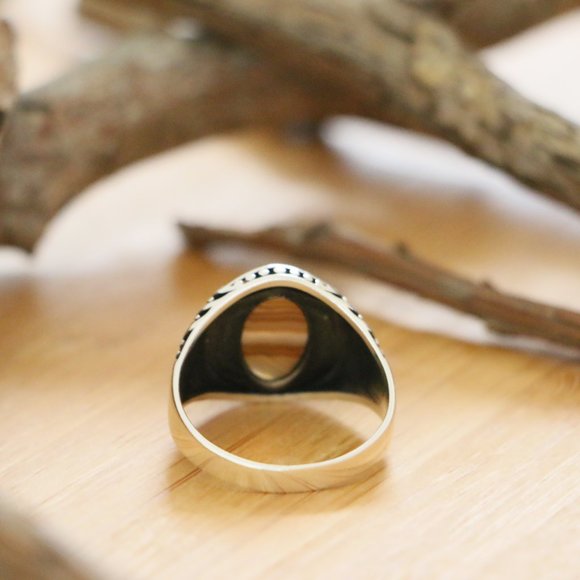 Brown Agate STONE,925 Sterling Silver SIZE 10.5 - Picture 5 of 5